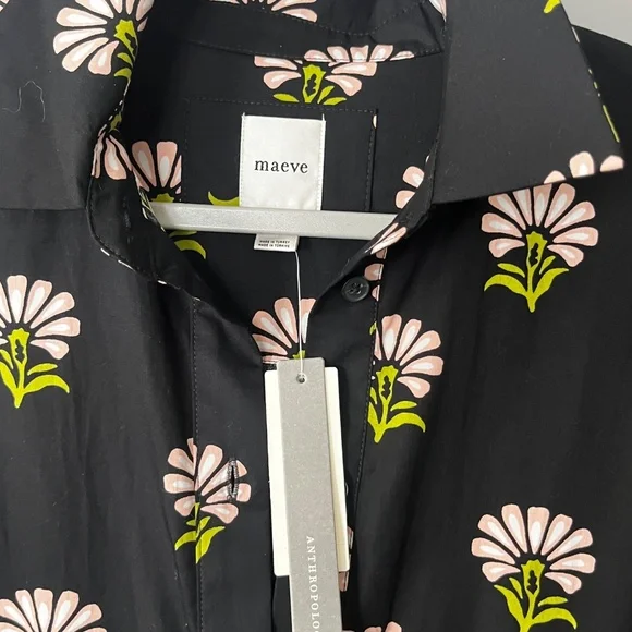 NWT Anthropologie Maeve Bettina Tiered Shirt Dress SM - Picture 3 of 7